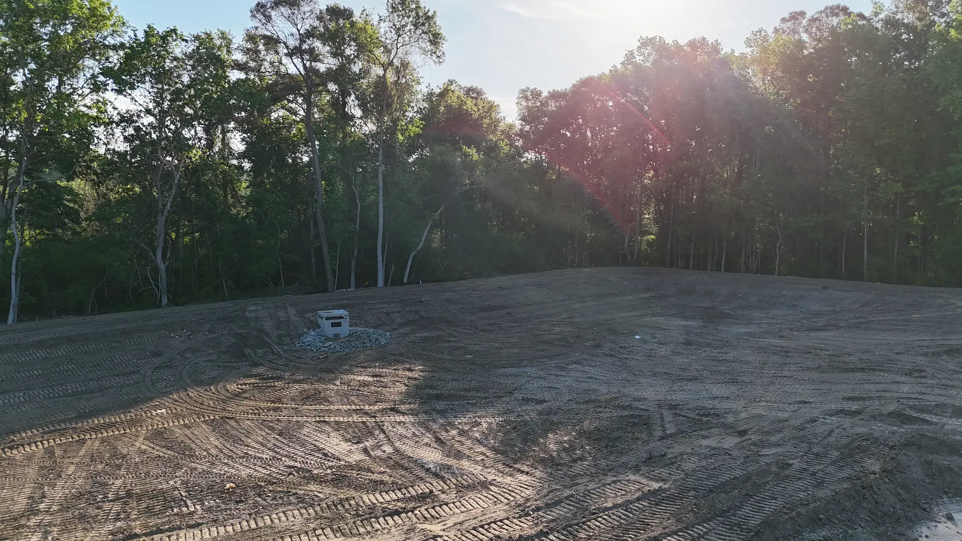 Aerial view of sitework progression on residential development